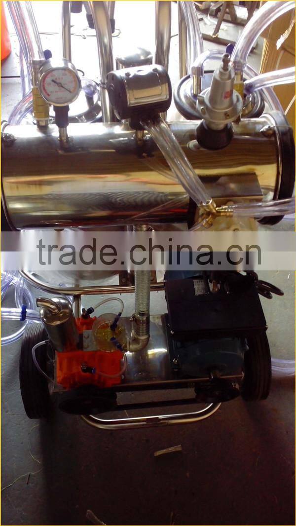 rotary vane vacuum pump milking trolley portable cow milking machine