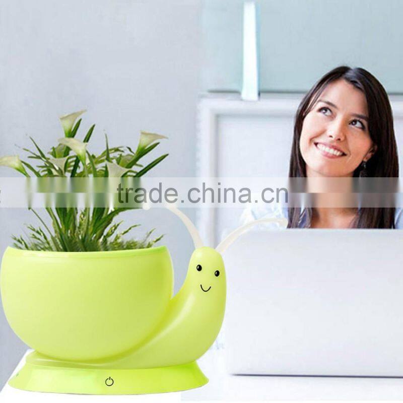 Novelty Snail Led Night Light DC 5V USB Charging 1W ecological plant Potting lamp Home Decoration Yellow Night Light Kid Gift