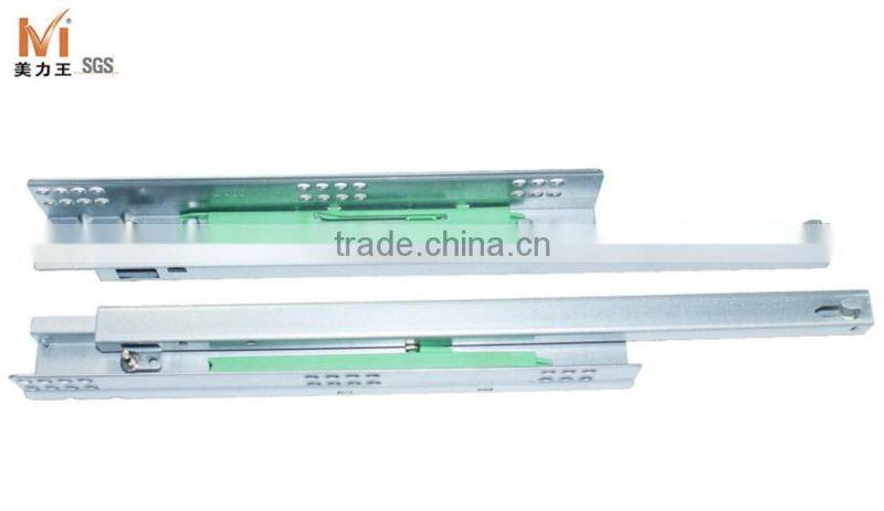 Furniture Drawer Hardware 2 Fold Undermount Push to Open Drawer Slides