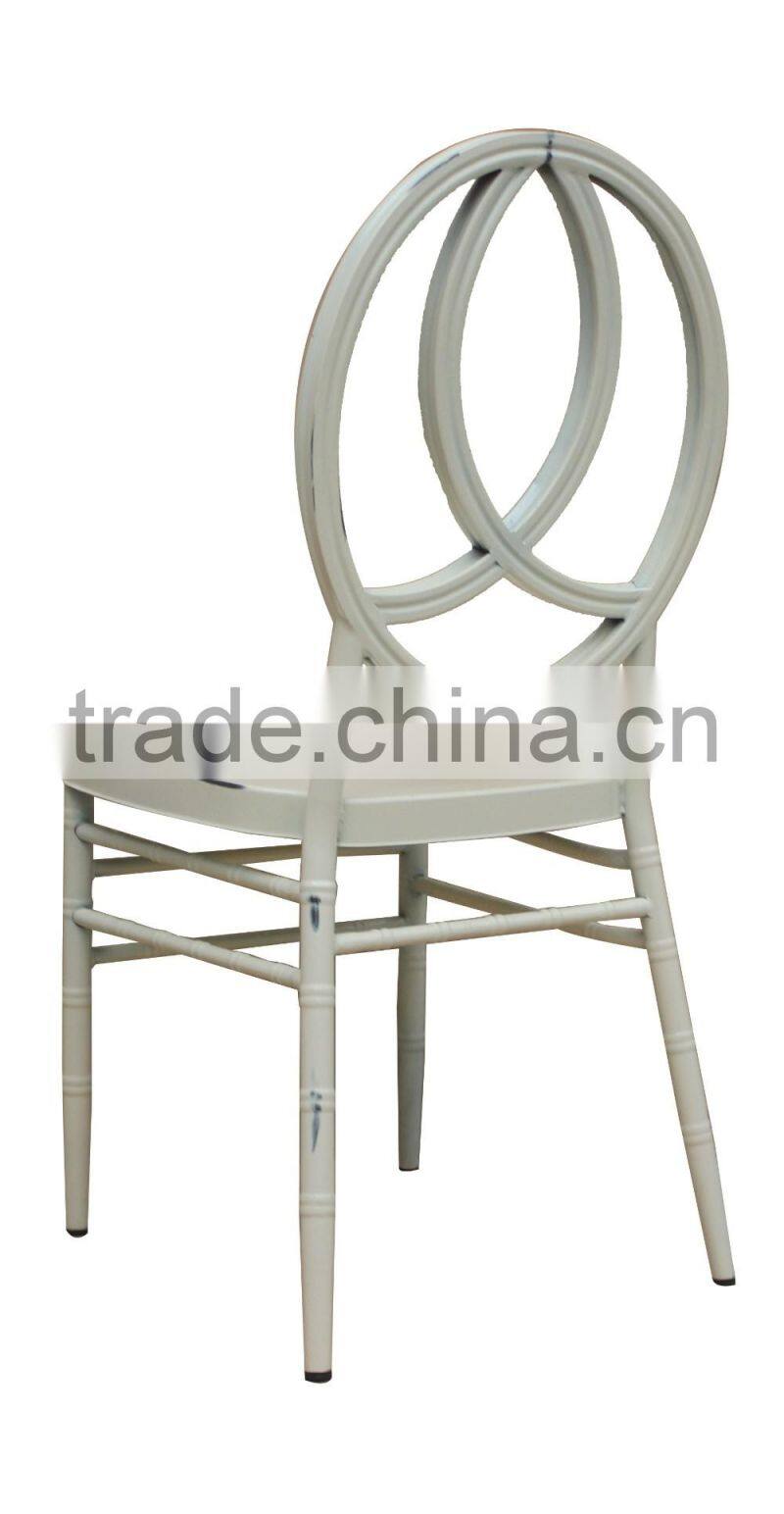 good quality Elegant Strong & Stackable Steel Phoenix chair,color:white limewash,thickness:1.2mm steel