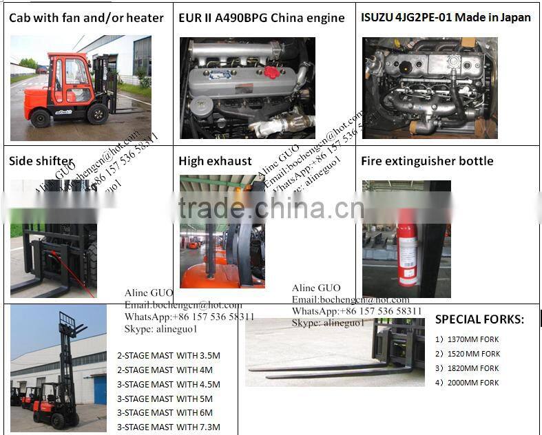 High quality low price stable performance outdoor balance weight type diesel forklift