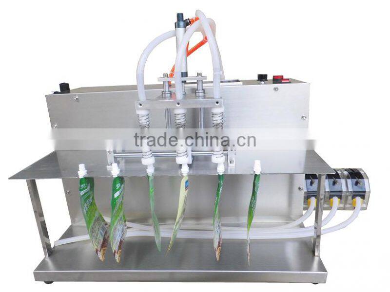 Electric Digital Control 6L Flow Rate 3 Nozzles Spout Bag Filling Machine For Spice Water