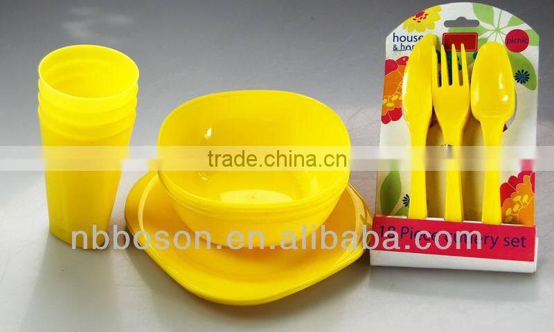 6pcs plastic dinnerware sets