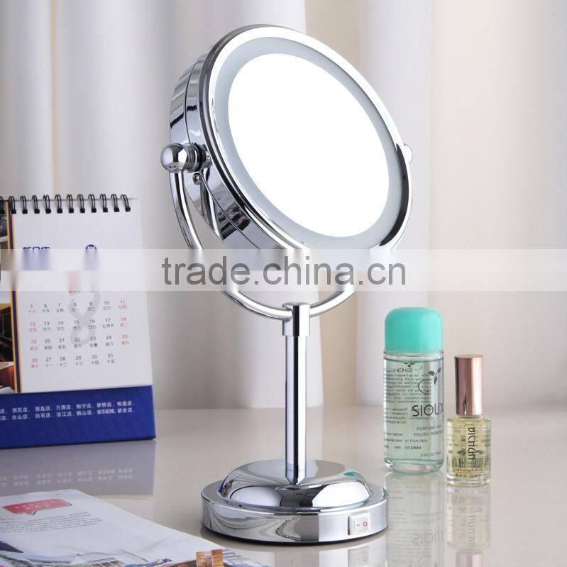 LED Wall Mount Mirror, Satin Nickel LED wall makeup mirror