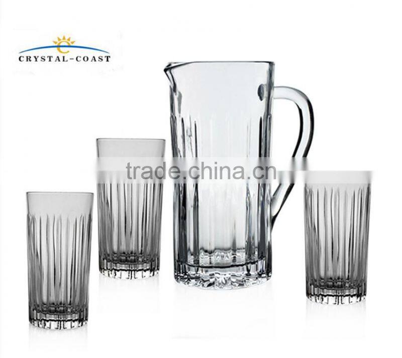 wholesale 7pcs ice tube pitcher decorative glass water pitcher