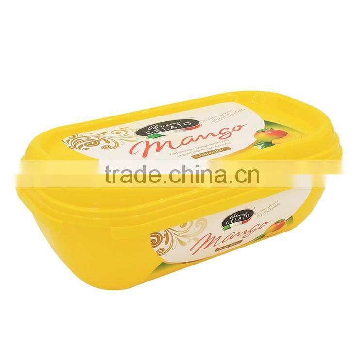 Coloful Disposable PP Ice Cream Container with Lid, Wholesale IML Plastic Ice Cream Container Sizes