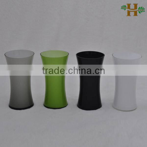 black and white thin waist glass color vases