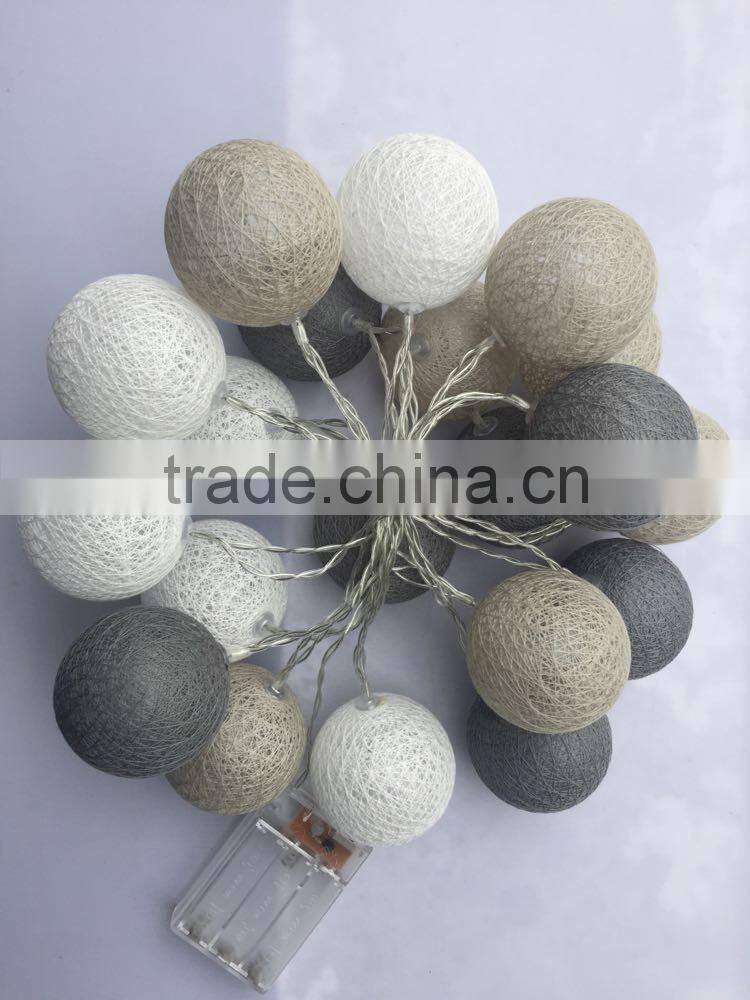 outdoor cotton 6cm ball led string lights 1m 10leds fairy christmas lamp home wedding party