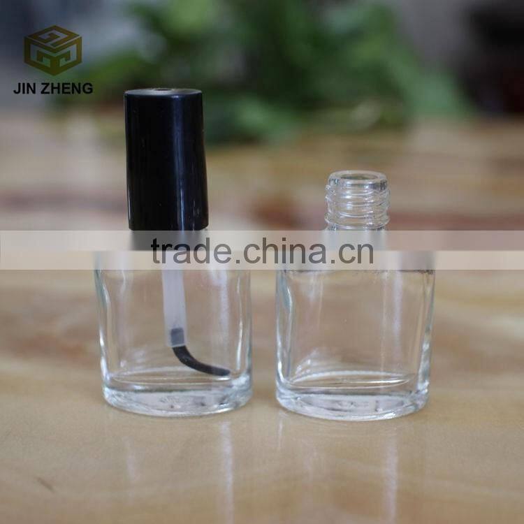 Oval shape 10ml Empty Glass Nail Polish Bottles Blushers with Silver Black Cap