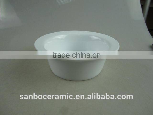 Hat Shape White Ceramic Soup Bowls in Porcelain Stock Cheap Price