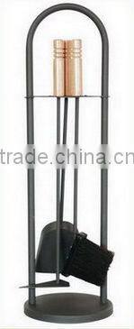 household ornamental cast iron fireplace tools with wooden handle