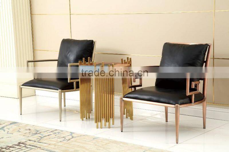 ND065 luxury stainless steel leisur chair modern and comfortable design