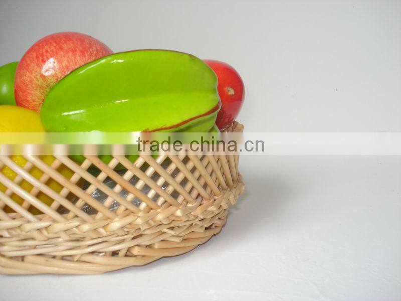natural color wicker fruit basket