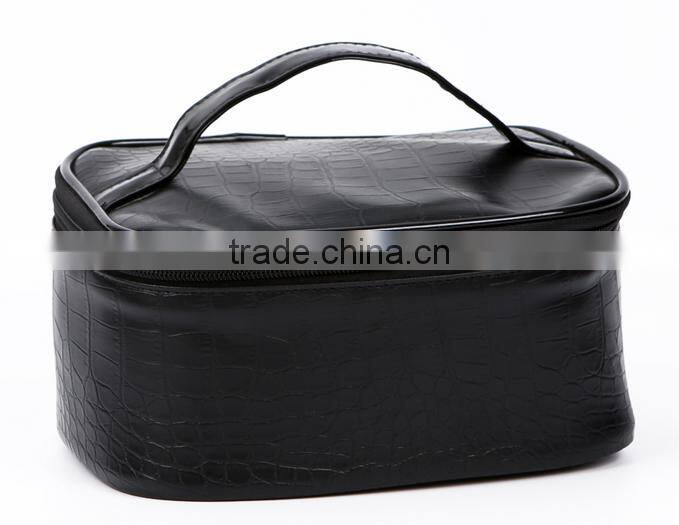 Black Snake Leather Travel Bags With Top Handle