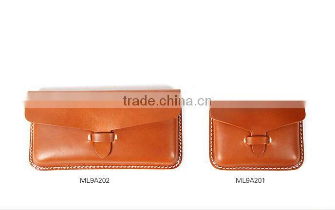 China leather products OEM/ODM accepted handmade leather name card holder leather coin purse