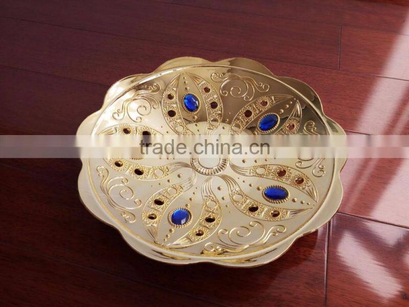 silver plastic charger plate decorative gilded fruit tray