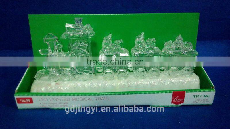 2015 Acrylic train and Santa heads table decoration with led light