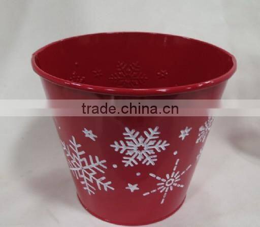 Square wash white plant zinc pot