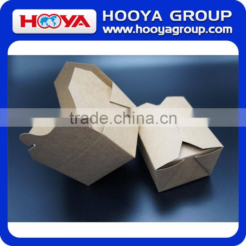 Disposable brown kraft paper food packing box,can printing LOGO