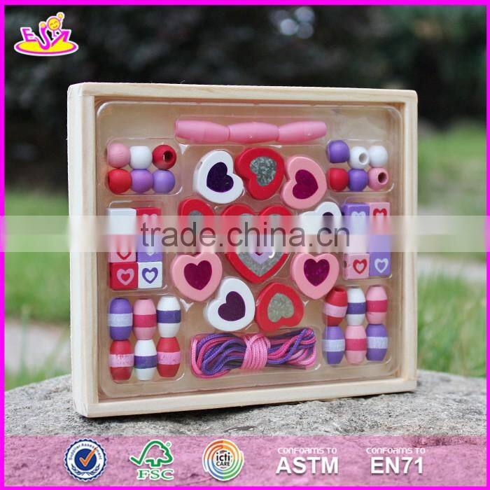 2017 new design children preschool wooden bead threading toy W11E060
