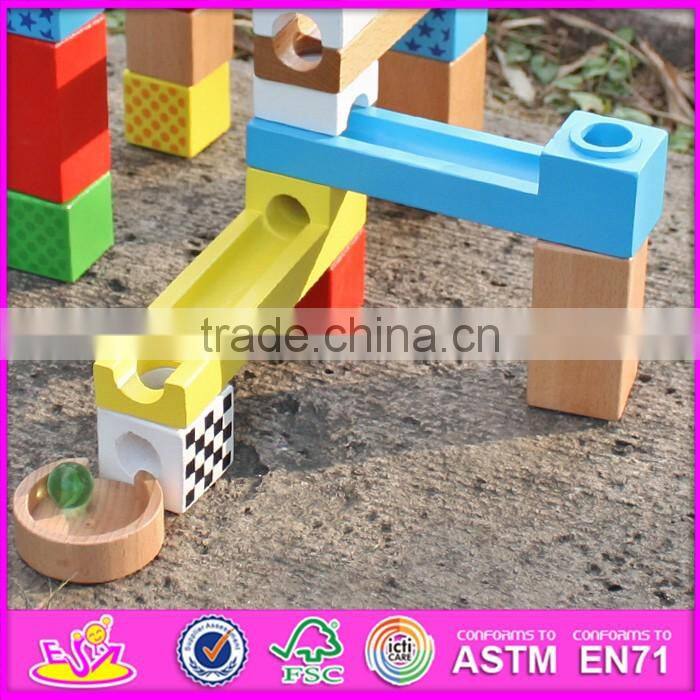 2016 new design building blocks funny children wooden marble run toys W13A126