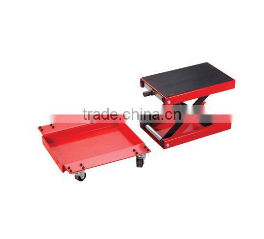 Motorcycle Center Jack Scissor lift 1100LB Garage Shop support stand with a Pan