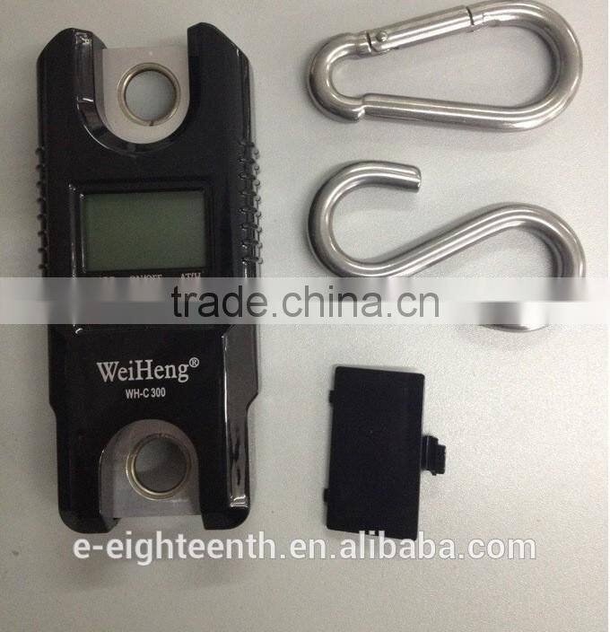 2016 new arrival Mini Portable 300kg 0.1kg Digital LCD Electronic Hanging Hook Crane Scale Black