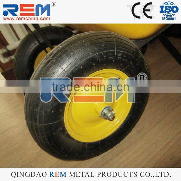 Wooden and Metal Handle Double Wheel Wheelbarrow WH9600