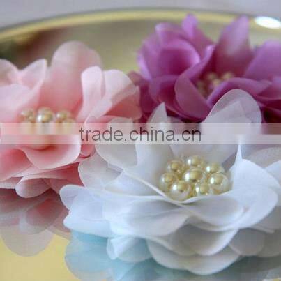 CF0386 New arrival fashion large ivory pearl center lace CF0386 New arrival fashion large ivory pearl center lace hair bow