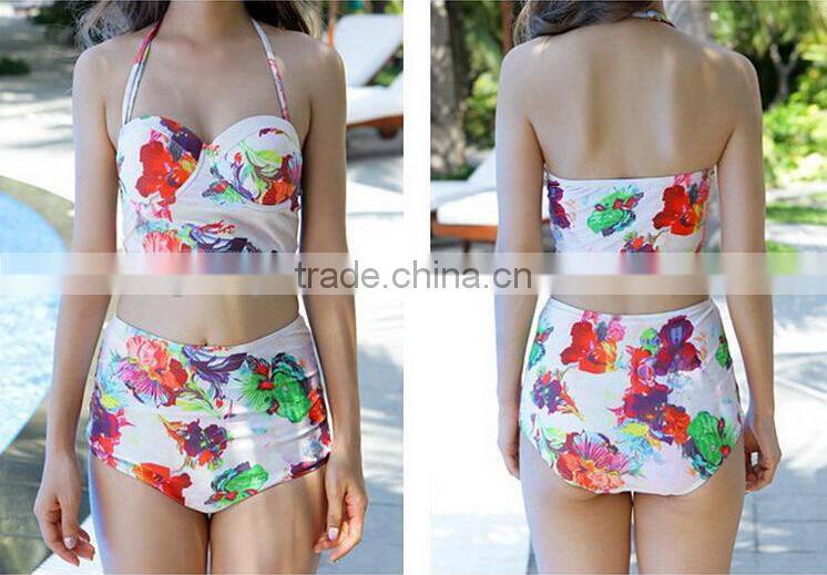 sexy xxx photos bikini for women ,high printing crochet bikini ,tunkinis retro high waist bikini with printing