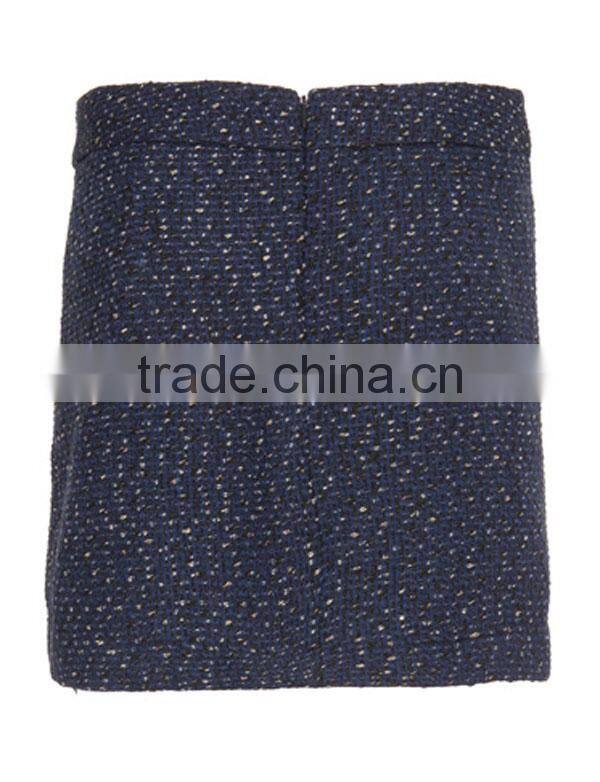 Women apparel ladies fashion new skirt blue and black contrast mini skirt women short straight skirt