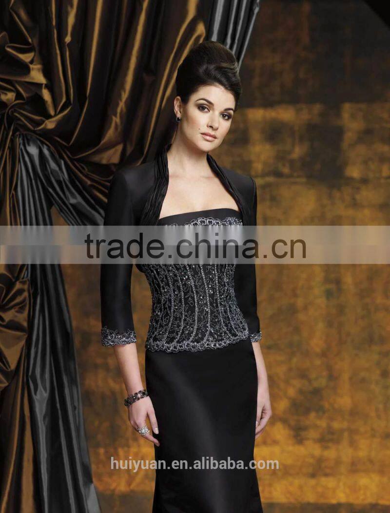 Satin long sleeve blue evening gown models