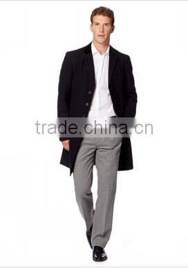 2014 Cheap Price High Fashion Classical Design Black Lapel Slim Fit Mens Cashmere Men Coat