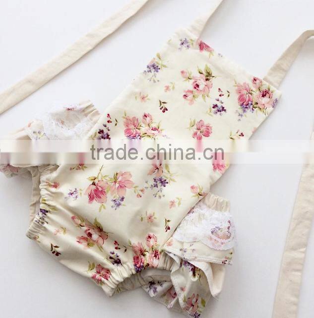 Ruffle Layers Lace Decoration Floral Newborn Baby Clothes Boutique Girl Clothes