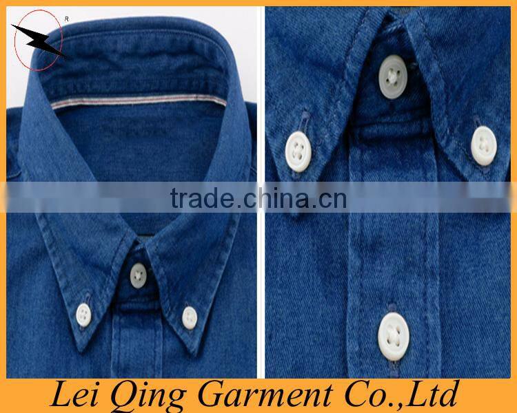 Long sleeve men cotton jean shirt denim shirt