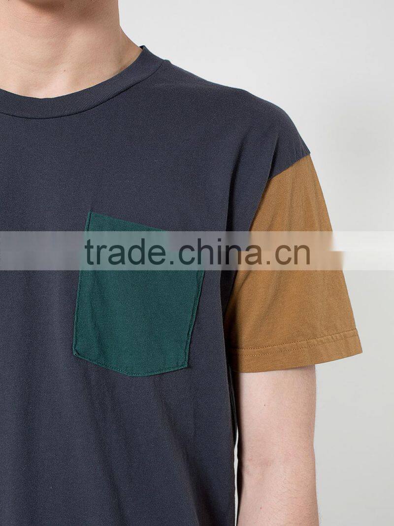 color block pocket no problem t-shirt