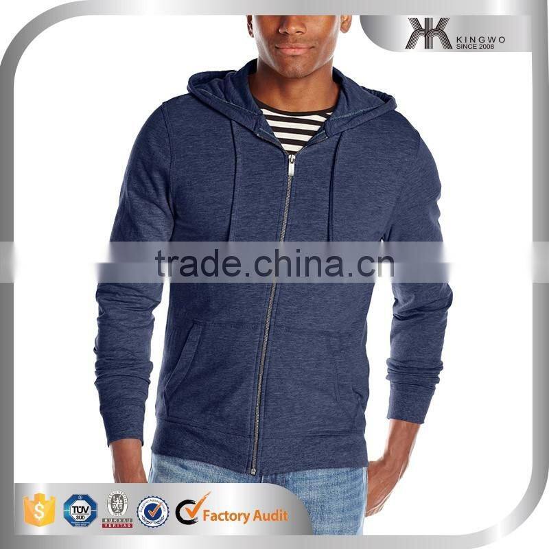 High quality mens plain hoodies zippered cotton hood casual daily wear
