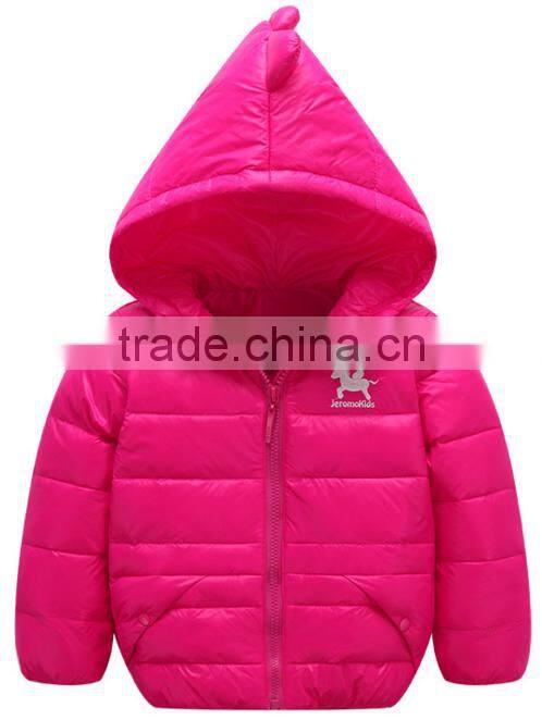 latest kids fashion dianosaur animal cute down clothes,custom made boys padded warm down jacket