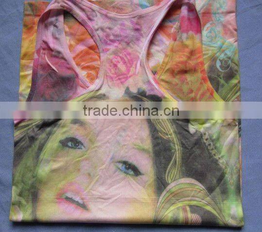 colorful printting seamless fashion vest top