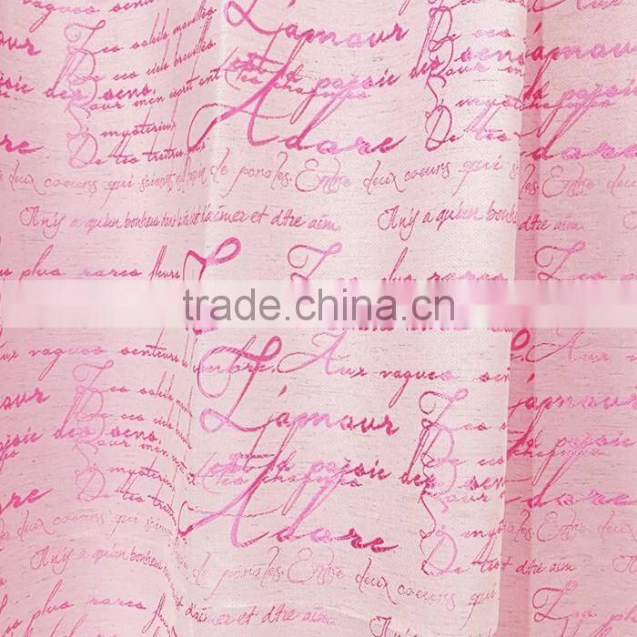 Custom British Letter Jacquard Hookless Shower Curtain for Hotel,Bath room