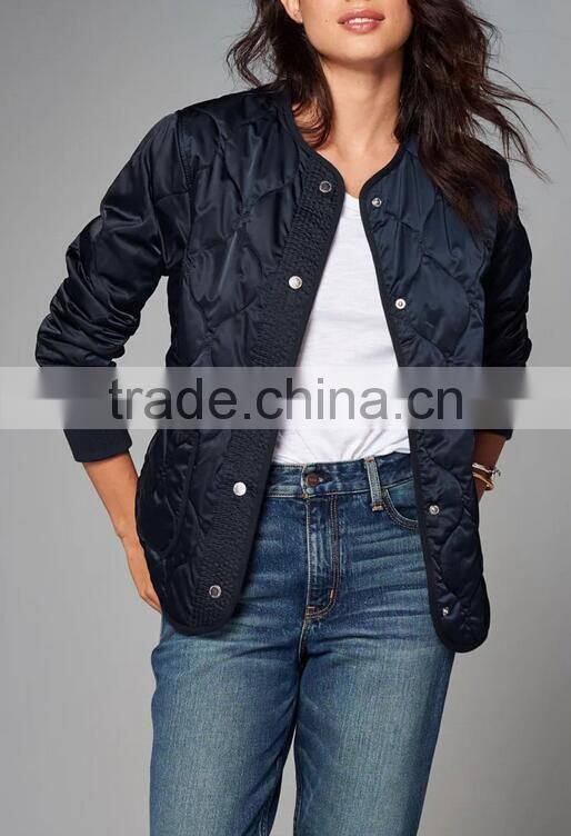 Runwaylover EY1038C OEM serrvice products China supplier women zipper front padded bomber jacket wholesale