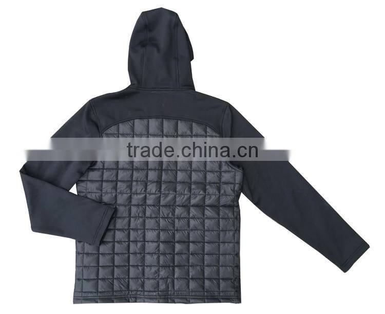 Outdoor padding Light softshell hoodie jacket for men