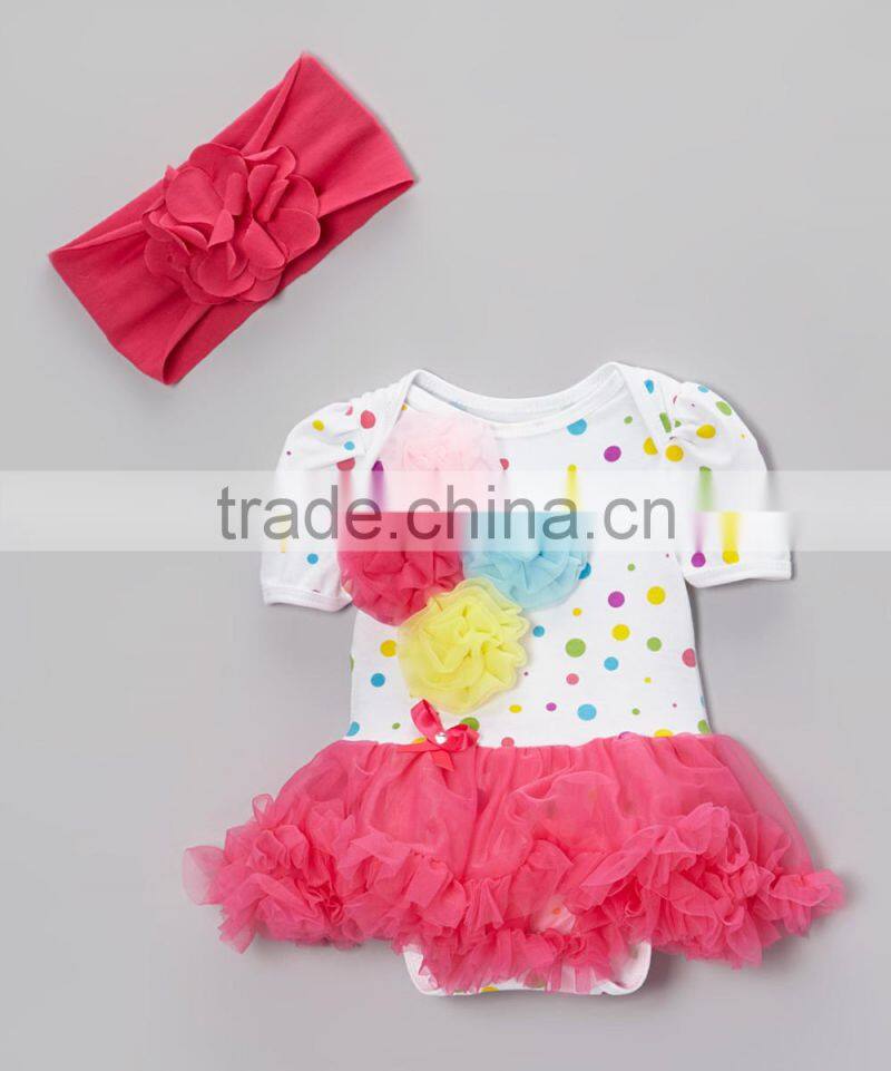 2016 Summer Baby Girls Bodysuit With Headband Infant Jumpers Cute Toddler Jumpersuit CS90425-20