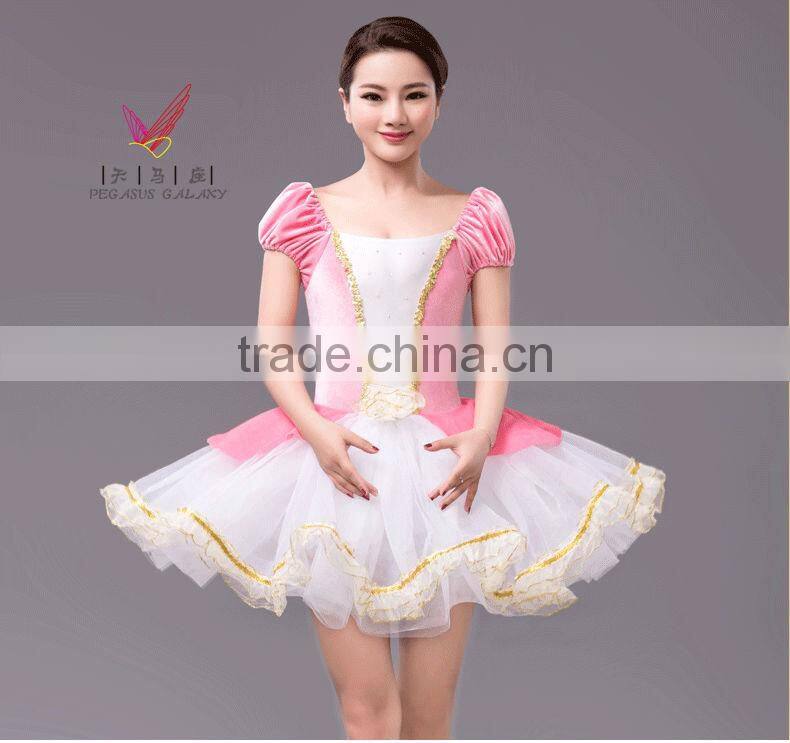 factory outlet good price and quality pink velvet ballet tutu dress dance wear for girls and adult