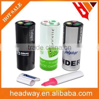 3 in 1 multi colored highlighter pen marker