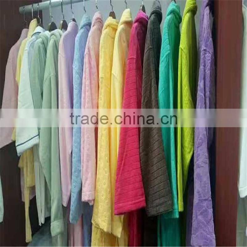 Plain Color Velour Bath Robe With Embroidery Logo 100% cotton Bath Robe