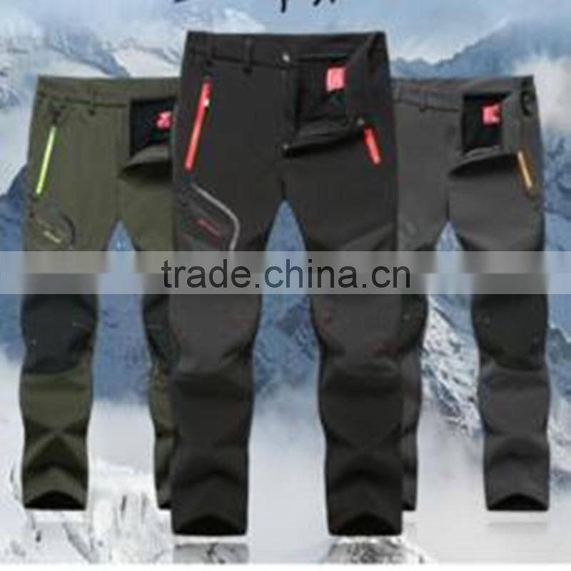 water proof fleeced skiing pants/ thermal unsex outdoor climbing hiking fishing skiing pants/ winder proof trousers