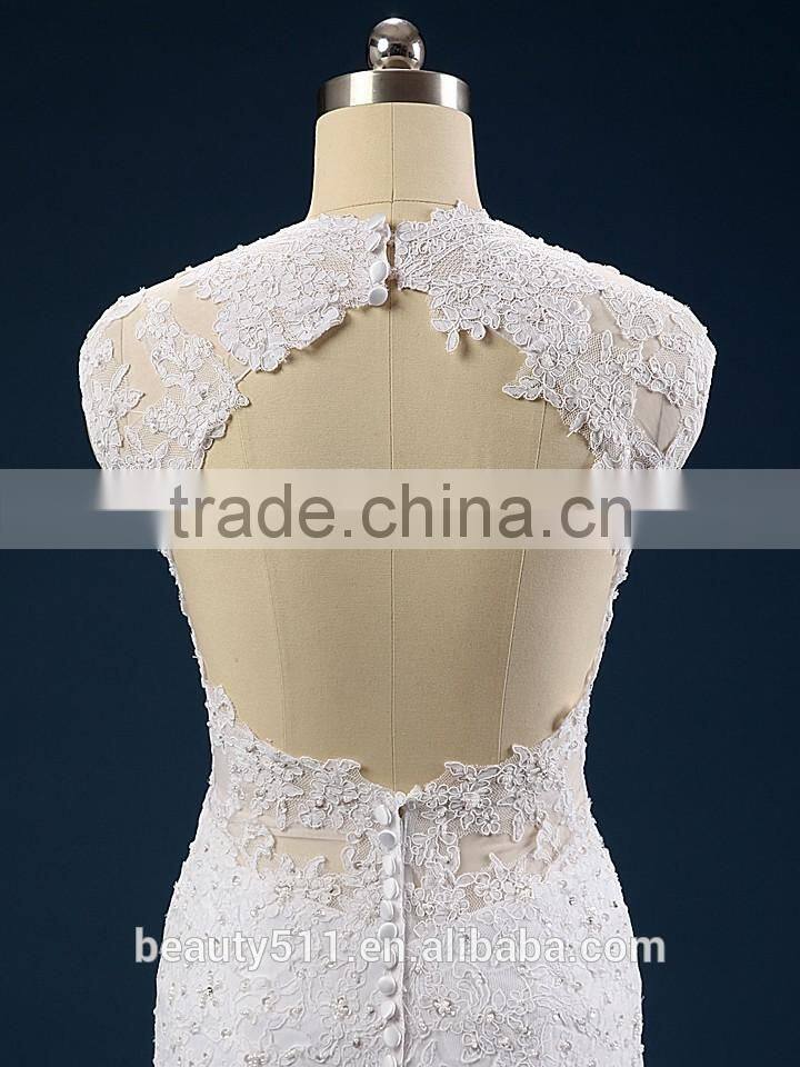 New Style Elegant A-Line sweatheart Neckline and Sleeveless Lace Wedding Dress AS41401