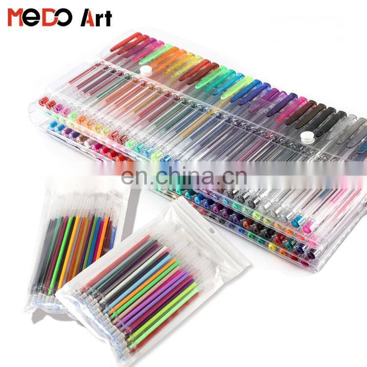 Rainbow Pack 24 Colors Gel Pens Set Metalic Glitter Pastel Neon Gel Ink Pen Set