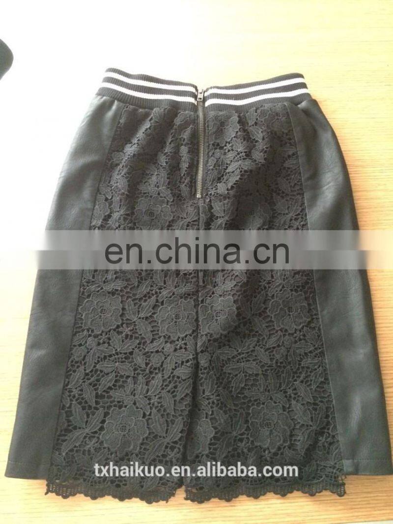 Ladies' lace skirt with pu